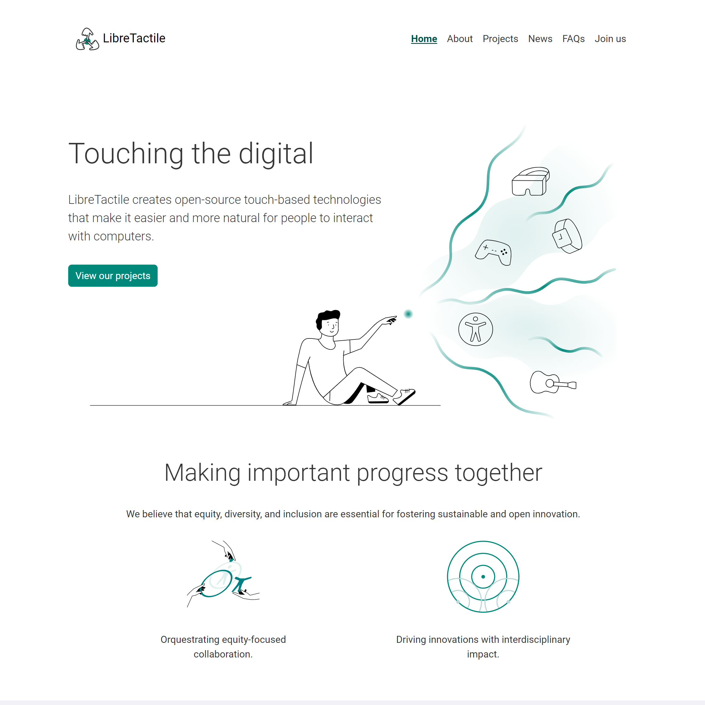 image of the landing page of LibreTactile